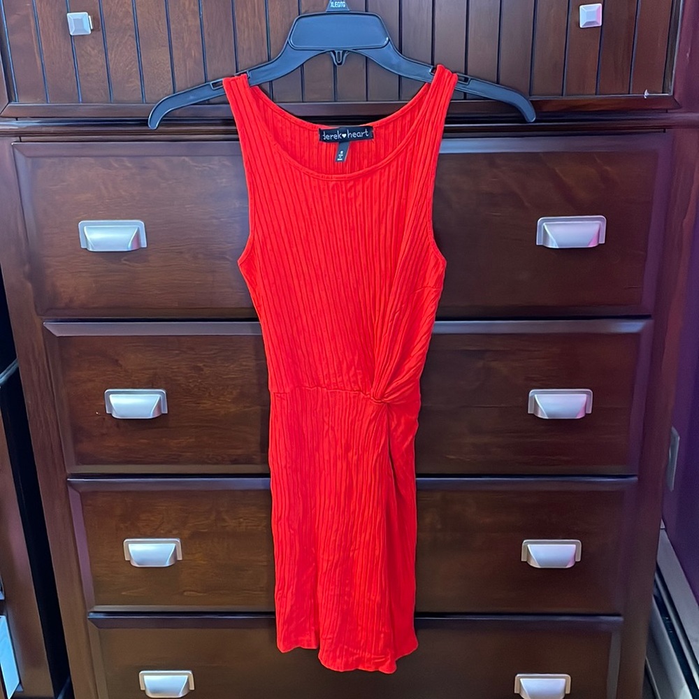 Red Orange Twist Design Dress 🔥
